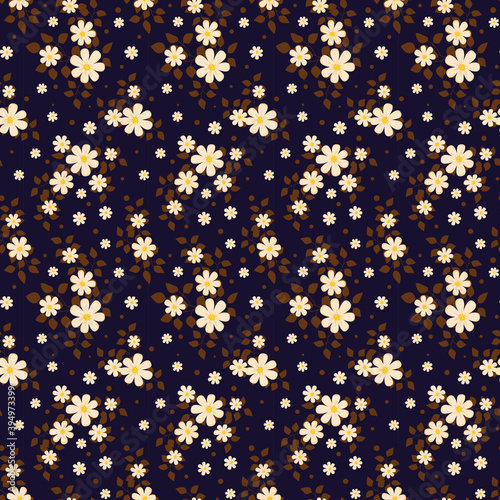 Seamless floral pattern. Background in small flowers for textiles, fabrics, cotton fabric, covers, wallpaper, print, gift wrapping, postcard, scrapbooking