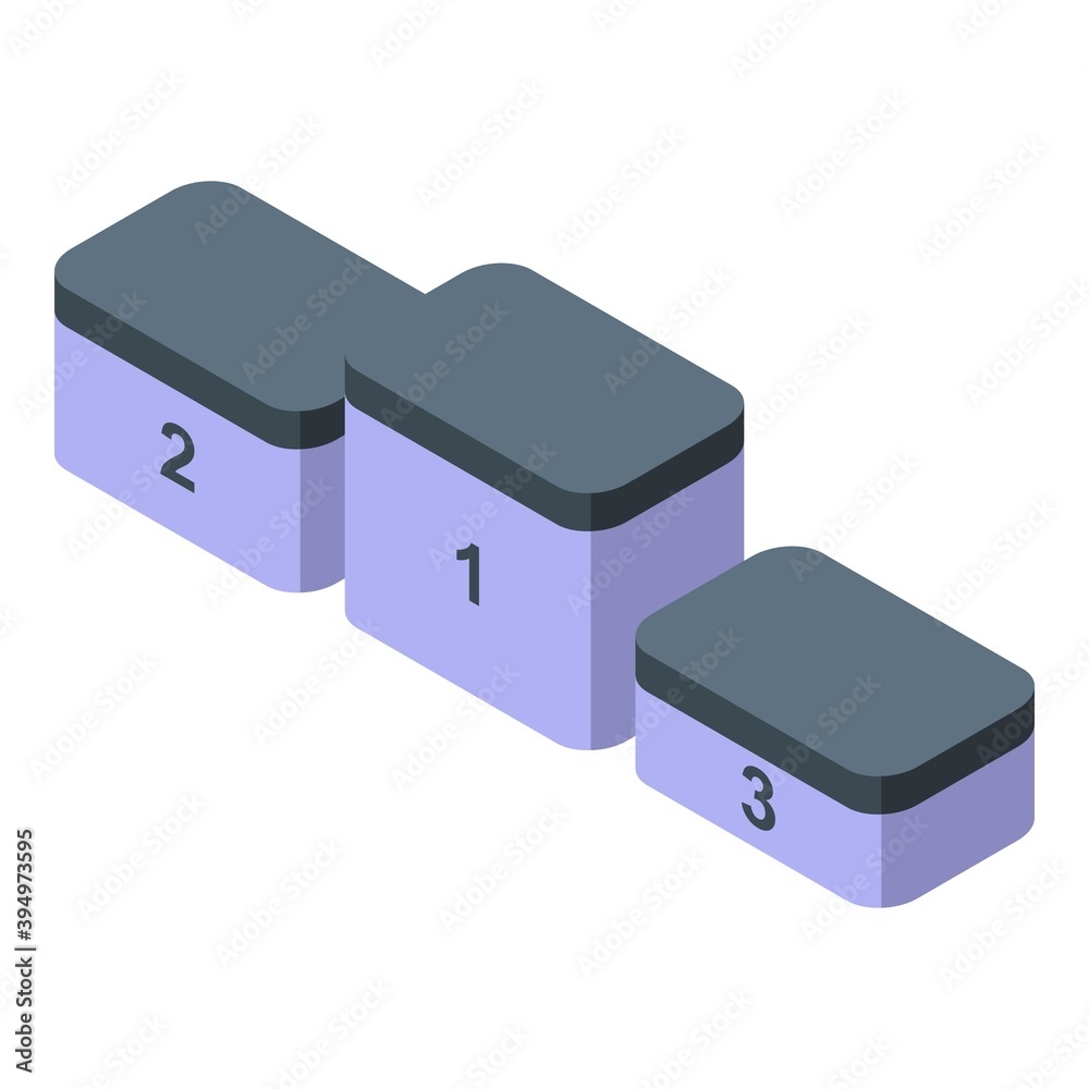 Bodybuilding podium icon. Isometric of bodybuilding podium vector icon for web design isolated on white background Bodybuilding podium icon. Isometric of bodybuilding podium vector icon for web design isolated on white background