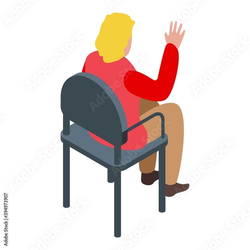 Auction woman icon. Isometric of auction woman vector icon for web design isolated on white background