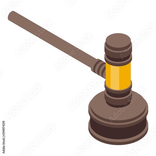 Auction gavel icon. Isometric of auction gavel vector icon for web design isolated on white background