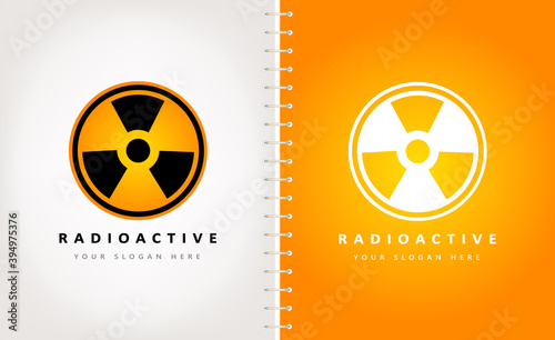 Radioactive logo vector. Warning attention design.
