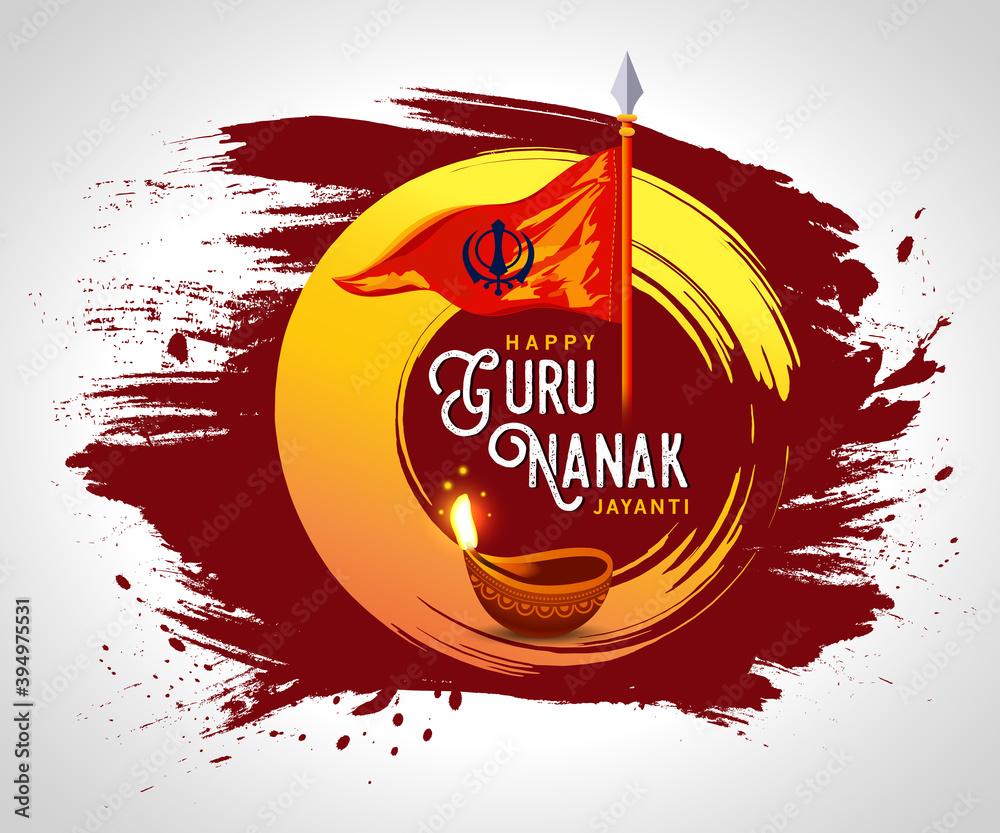 Happy Gurpurab, Guru Nanak Jayanti, Festival of Punjabi Sikh Religion,  vector background. Stock Vector | Adobe Stock