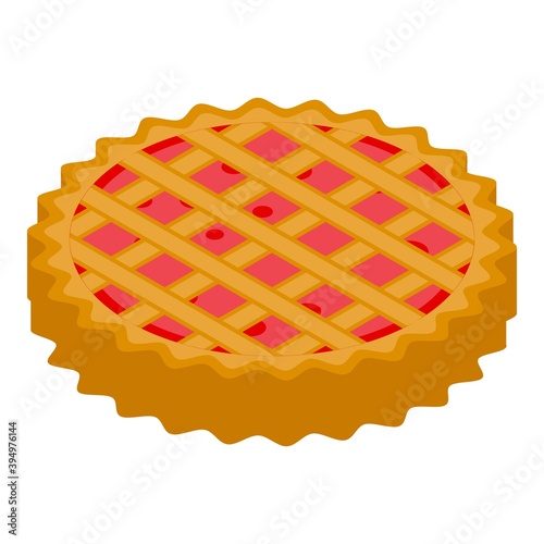 Apple pie dessert icon. Isometric of apple pie dessert vector icon for web design isolated on white background