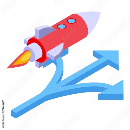 Mentor rocket icon. Isometric of mentor rocket vector icon for web design isolated on white background