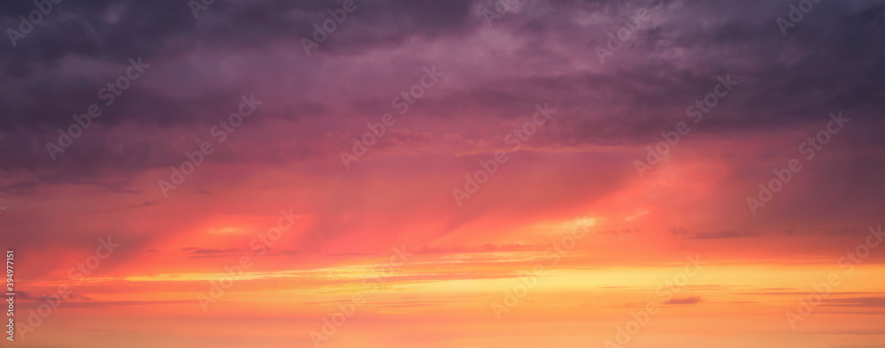 background of cloudscape with red clouds at sunset on sky