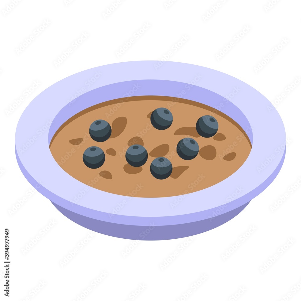 Fototapeta premium Healthy breakfast berry icon. Isometric of healthy breakfast berry vector icon for web design isolated on white background