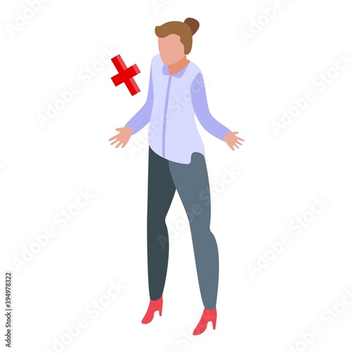 Reject successful woman icon. Isometric of reject successful woman vector icon for web design isolated on white background