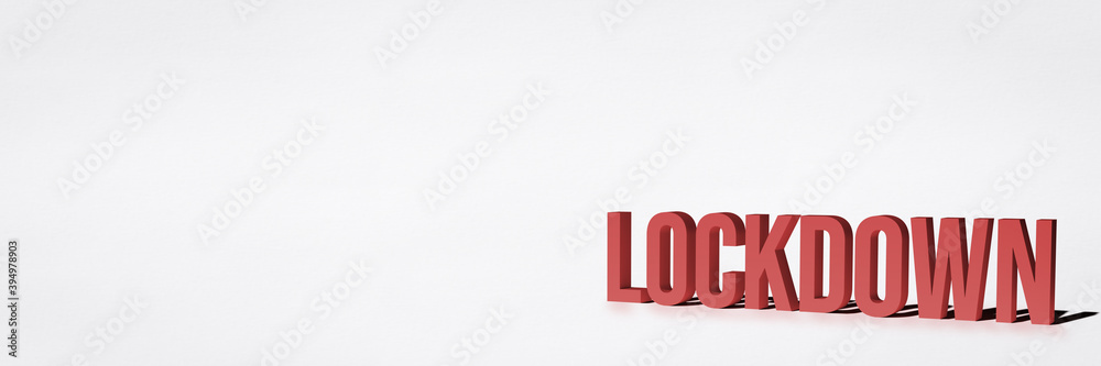 Lockdown 3D word with shadow Lockdown 3D word with shadow