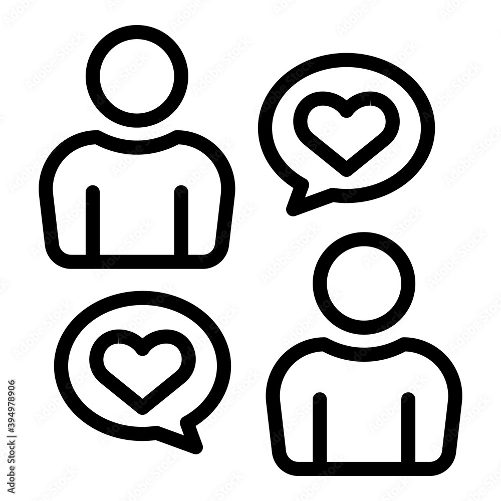 Love couple icon. Outline love couple vector icon for web design isolated on white background Love couple icon. Outline love couple vector icon for web design isolated on white background