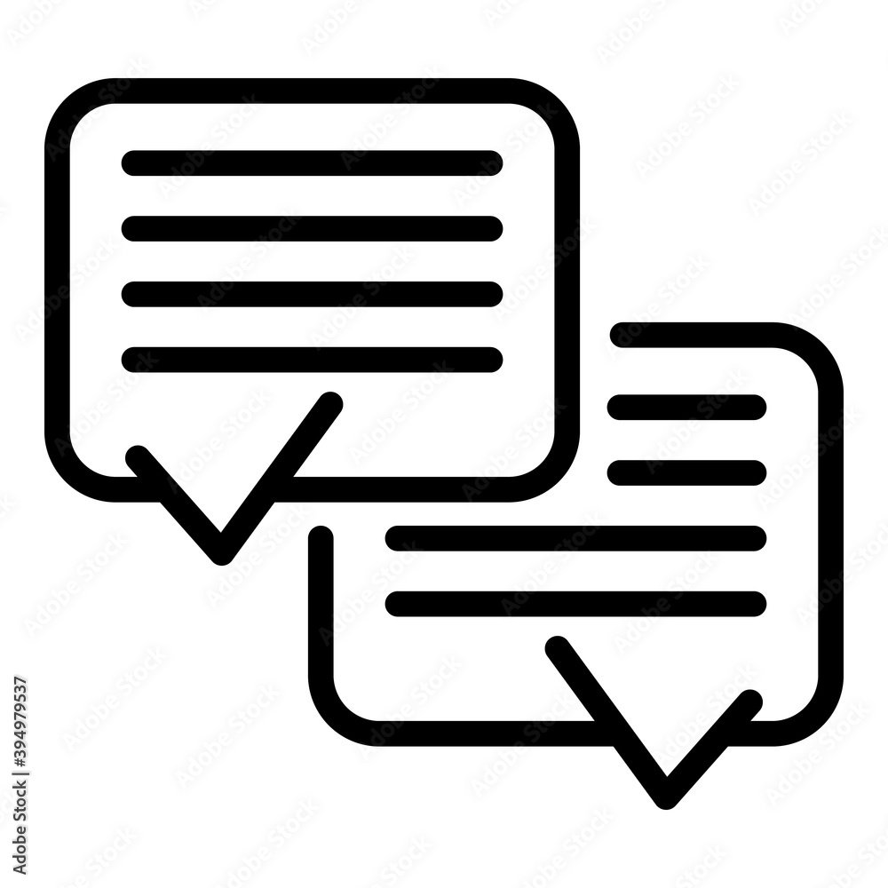 Acquaintance work chat icon. Outline acquaintance work chat vector icon for web design isolated on white background Acquaintance work chat icon. Outline acquaintance work chat vector icon for web design isolated on white background