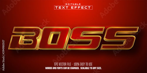 Boss text, shiny golden color style, editable text effect