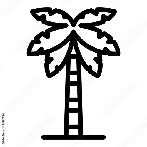 Summer palm tree icon. Outline summer palm tree vector icon for web design isolated on white background