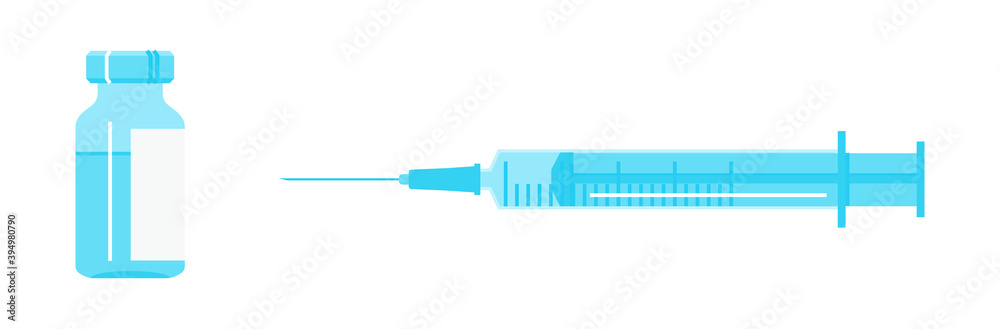 Plastic syringe with needle. Vaccination concept Plastic syringe with needle. Vaccination concept
