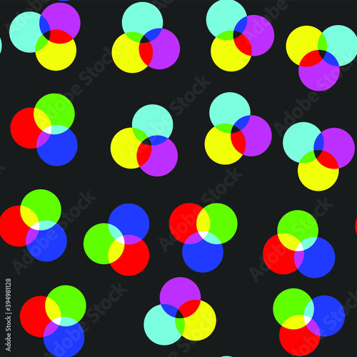 Multicolored rounds pattern with transparent effect. Seamless vector 10 eps background for cover, design, textile, banner, web and fabric