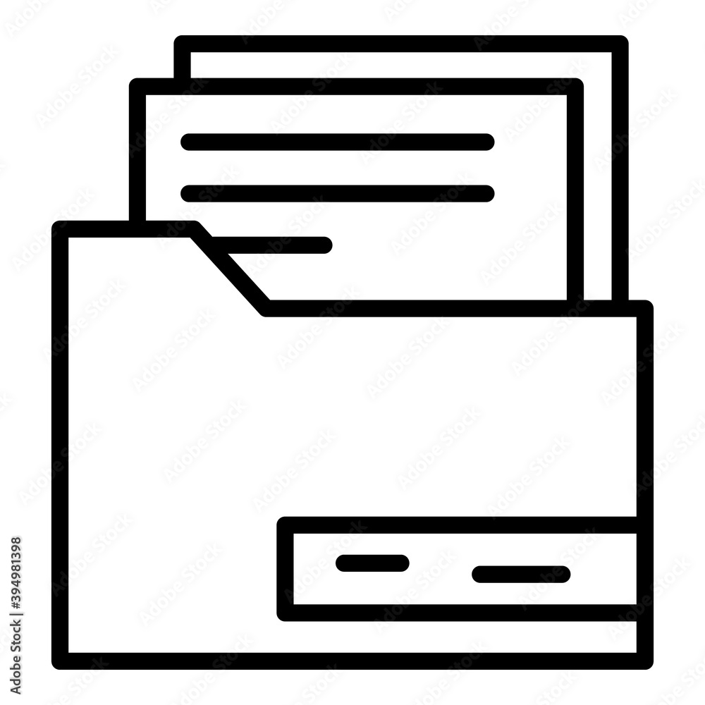 File folder report icon. Outline file folder report vector icon for web design isolated on white background File folder report icon. Outline file folder report vector icon for web design isolated on white background