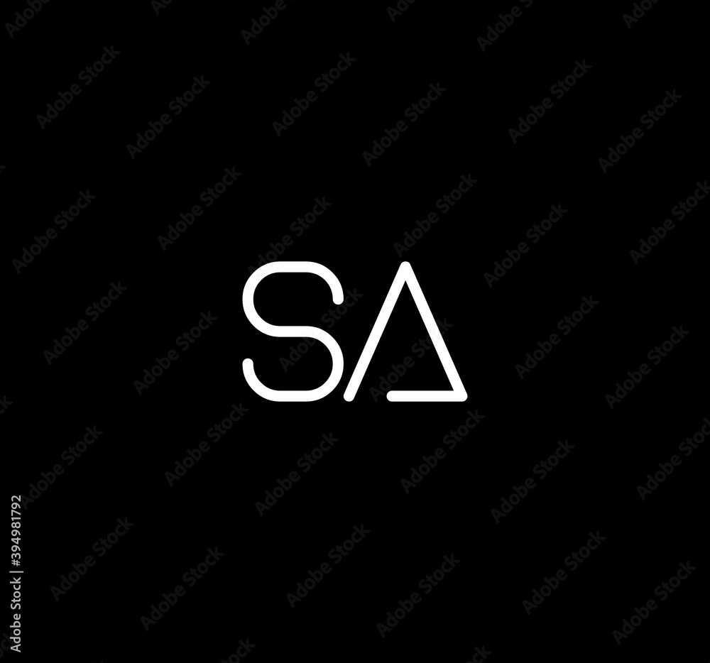 Letter SA alphabet logo design vector. The initials of the letter S and A logo design in a minimal style are suitable for an abbreviated name logo. Letter SA alphabet logo design vector. The initials of the letter S and A logo design in a minimal style are suitable for an abbreviated name logo.
