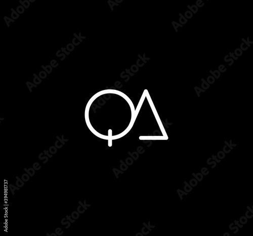 Letter QA alphabet logo design vector. The initials of the letter Q and A logo design in a minimal style are suitable for an abbreviated name logo.
