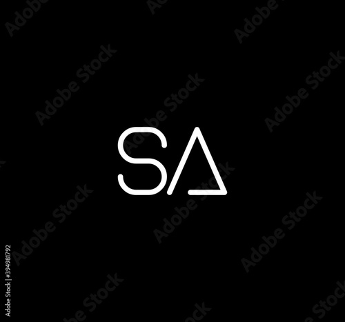 Letter SA alphabet logo design vector. The initials of the letter S and A logo design in a minimal style are suitable for an abbreviated name logo.