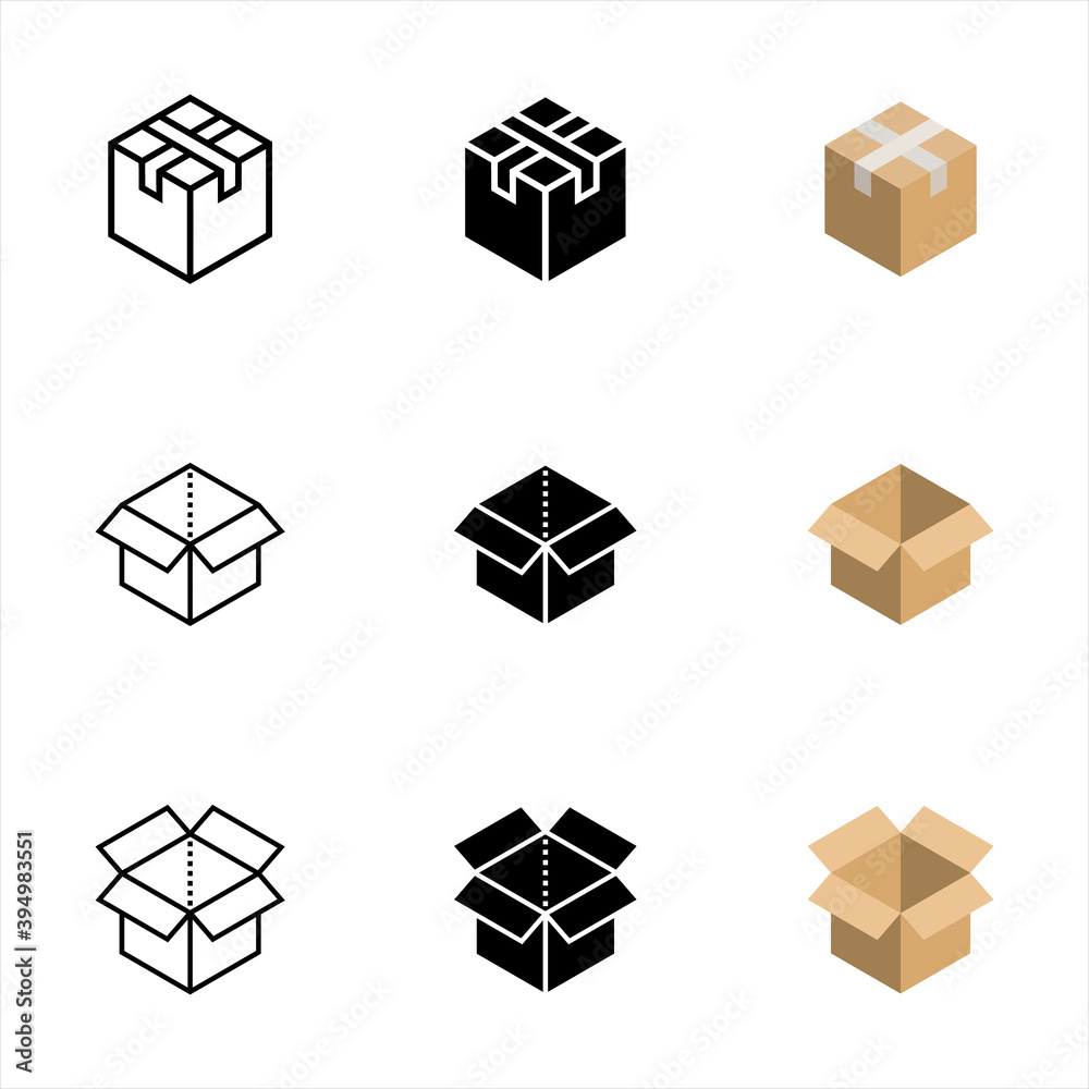 box icon on white background. color editable