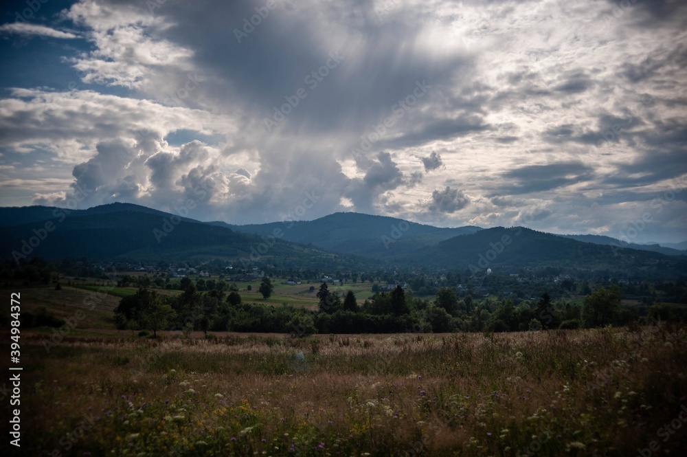 mountains and clouds