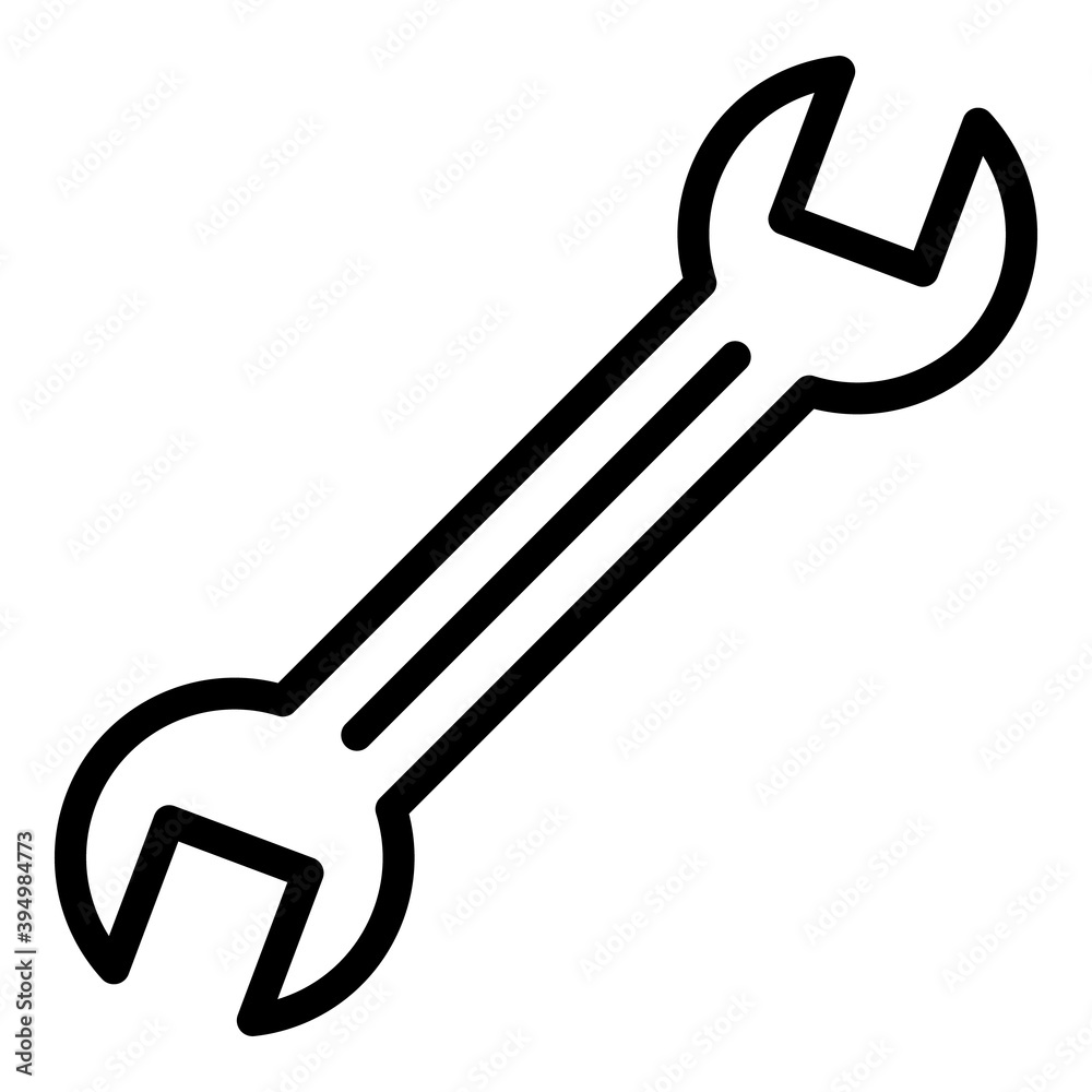Bicycle repair key icon. Outline bicycle repair key vector icon for web design isolated on white background