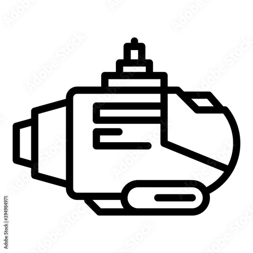 Submarine bathyscaphe icon. Outline submarine bathyscaphe vector icon for web design isolated on white background