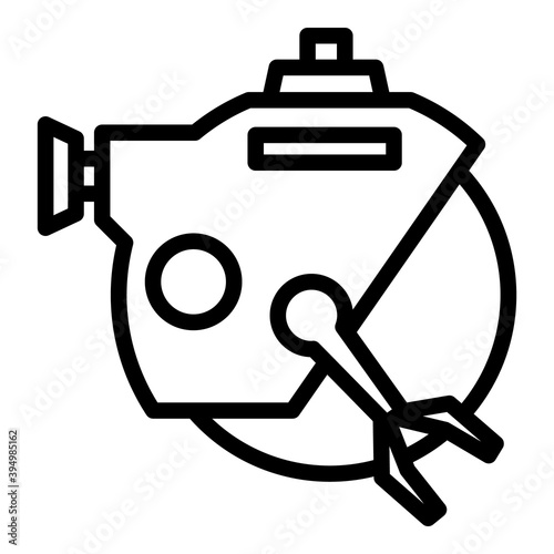 Apparatus bathyscaphe icon. Outline apparatus bathyscaphe vector icon for web design isolated on white background