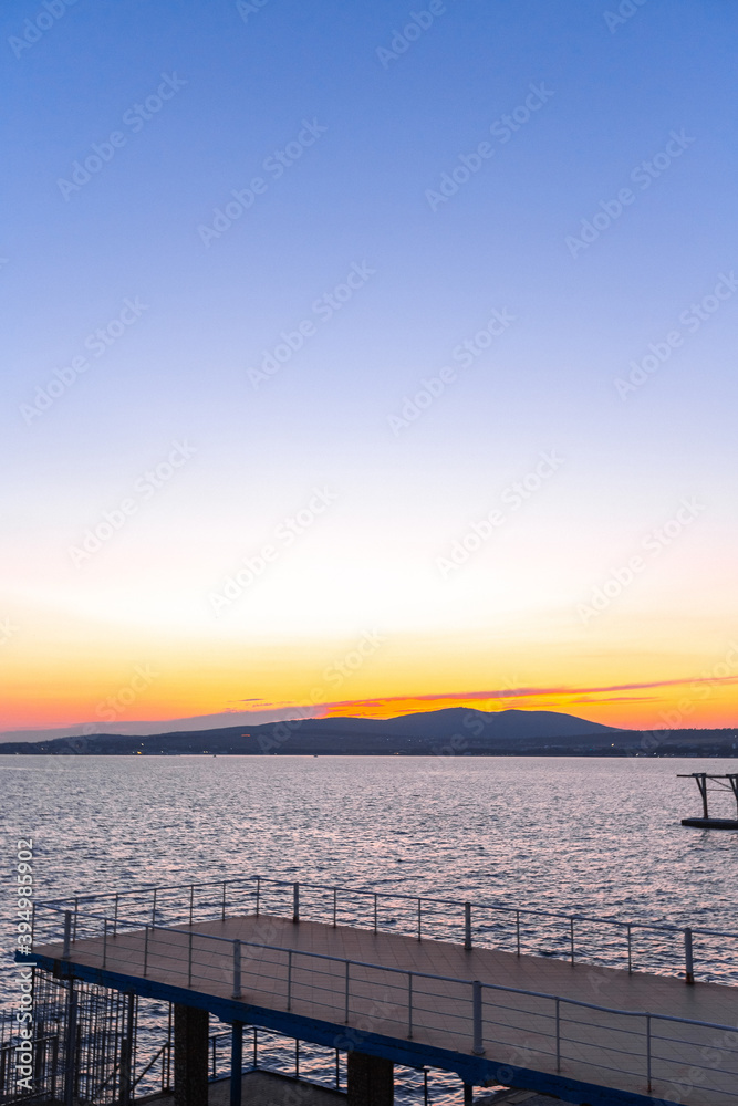 beautiful summer sunset on the shore of the sea bay beautiful summer sunset on the shore of the sea bay
