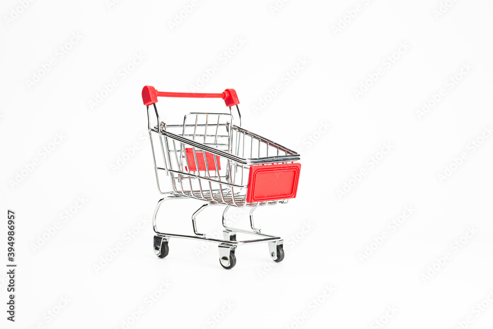 shopping cart isolated on white