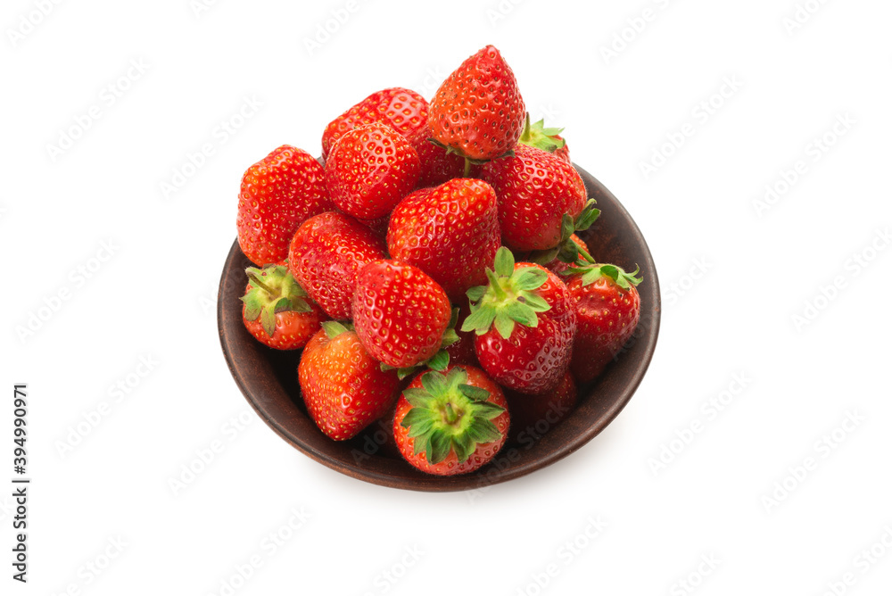 Strawberry. Fresh berries macro. Isolated on white.