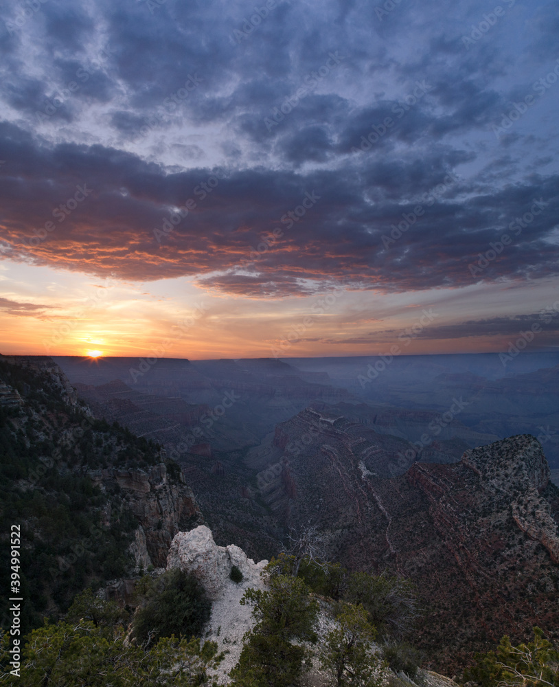Grand Canyon, Arizona, USA  iconic landscape. Scenic sunset view