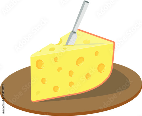 Cheese. Milk products. Piece of cheese.