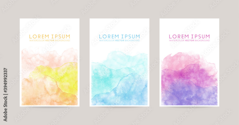 card design with watercolor abstract brush decoration