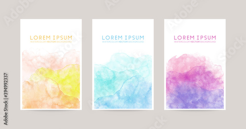 card design with watercolor abstract brush decoration © Kbiscuit