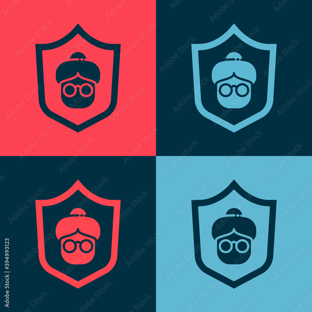Pop art Grandmother icon isolated on color background. Vector. Pop art Grandmother icon isolated on color background. Vector.