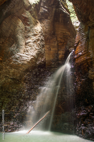 Waterfall inside a canyon in southern Brazil