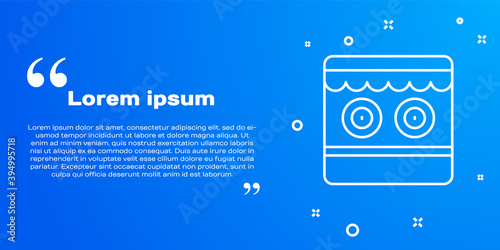 White line Shooting gallery icon isolated on blue background. Vector.