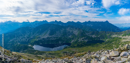 Trail in the Tatras Mountains, Eagles trail. the hardest trek in the tatras.Orla Perć