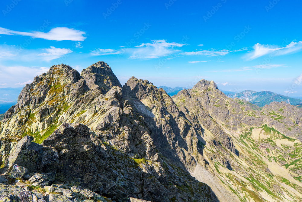 Mountain peaks in the Tatra Mountains in the summer
