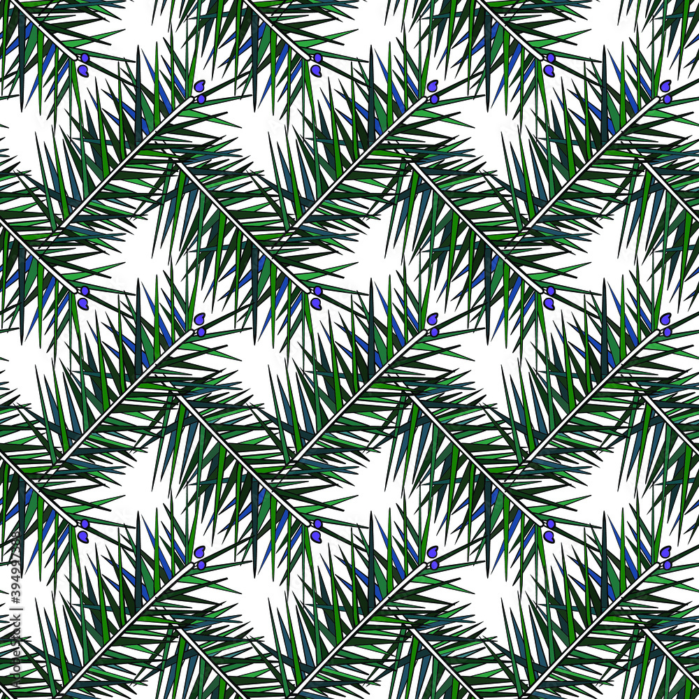 Seamless pattern of Christmas tree element 