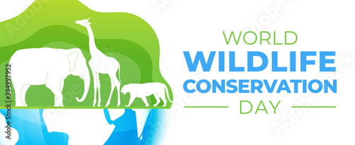 World Wildlife Conservation Day  Banner Illustration