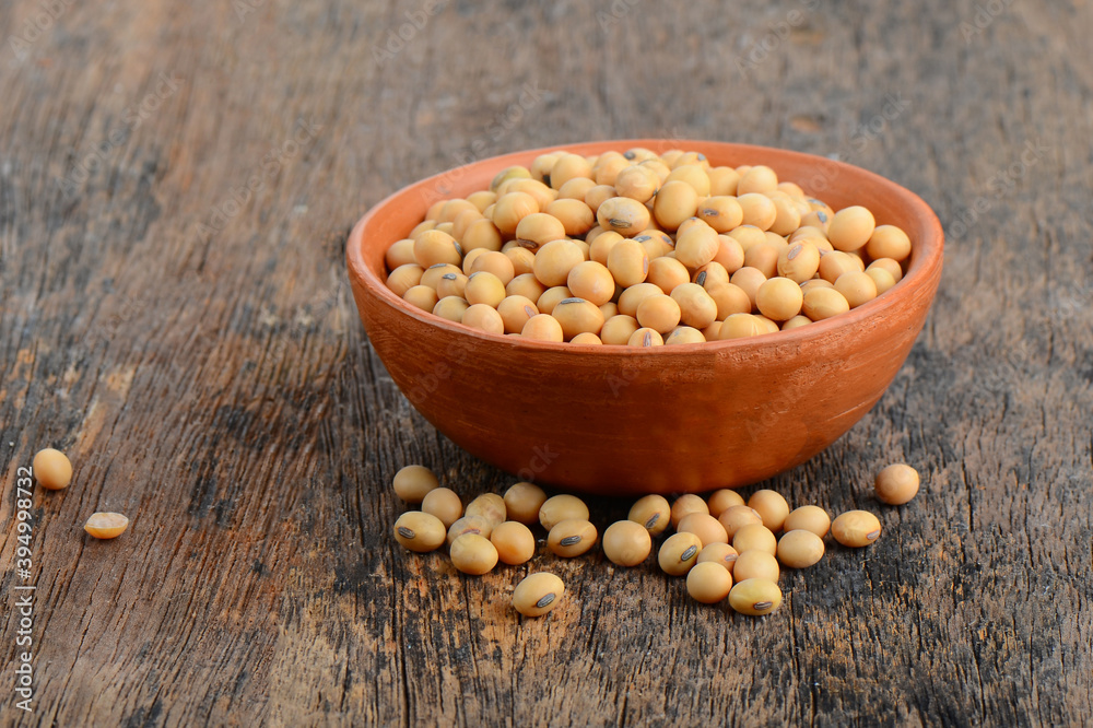 Image of dried yellow soybeans. Image of dried yellow soybeans.