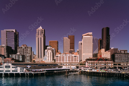 View of downtown Seattle skyline in Seattle Washington  USA  