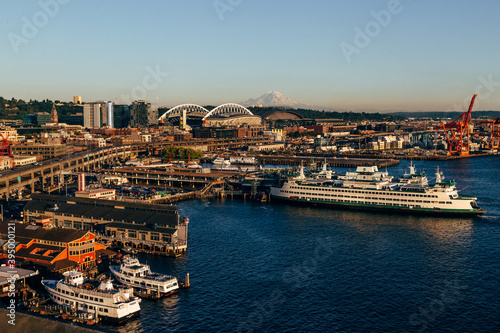 View of downtown Seattle skyline in Seattle Washington, USA 