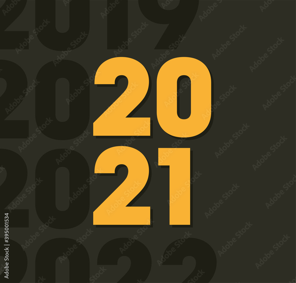 Creative concept of 2021 Happy New Year posters set. Design templates with typography logo 2021 for celebration and season decoration. Minimalistic trendy backgrounds for branding, banner, cover, card