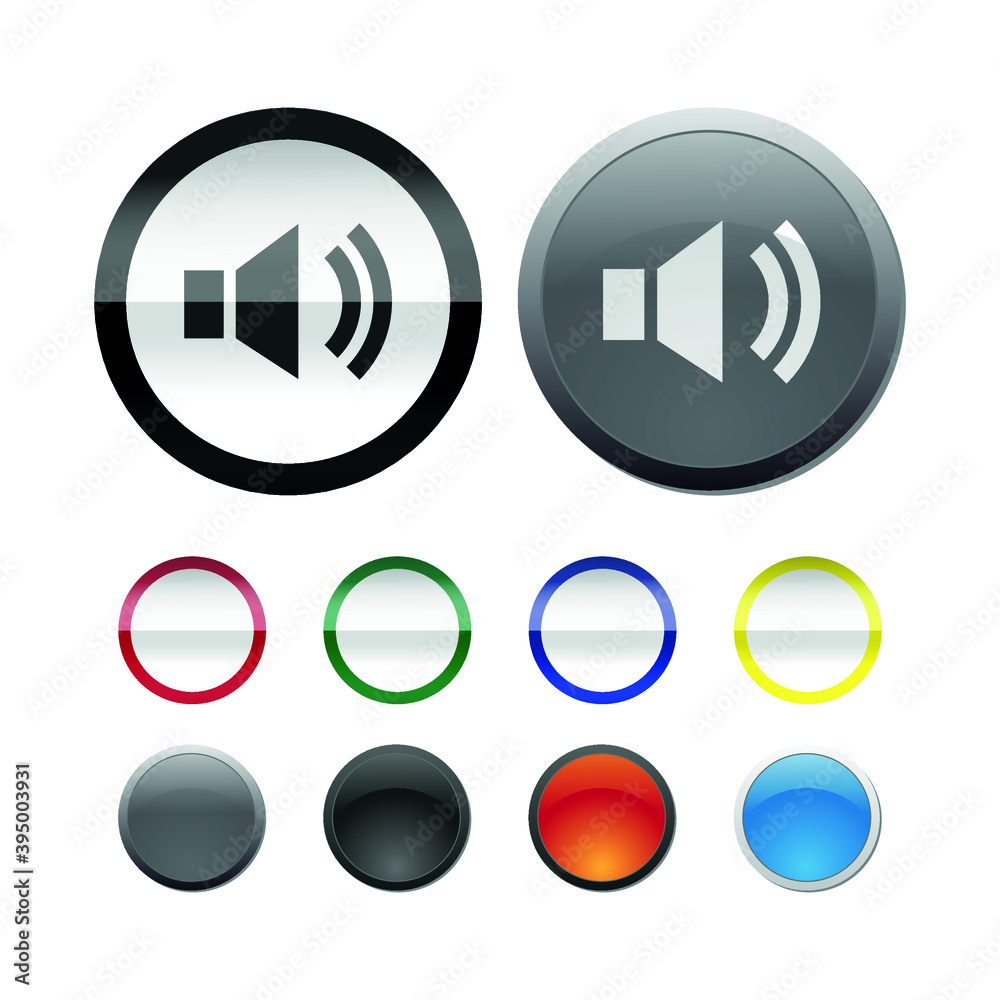 Vector image. Collection of different buttons to edit and set the icon. Modern technology buttons. Vector image. Collection of different buttons to edit and set the icon. Modern technology buttons.