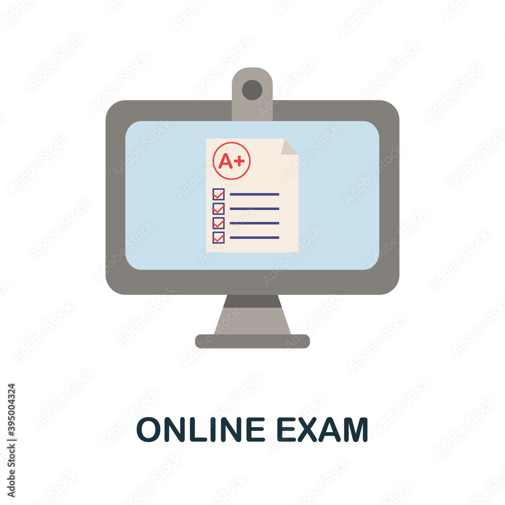 Online Exam icon. Simple element from online education collection. Creative Online Exam icon for web design, templates, infographics and more Online Exam icon. Simple element from online education collection. Creative Online Exam icon for web design, templates, infographics and more