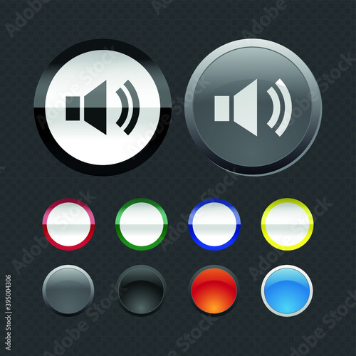Vector image. Collection of different buttons to edit and set the icon. Modern technology buttons.