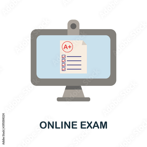 Online Exam icon. Simple element from online education collection. Creative Online Exam icon for web design, templates, infographics and more