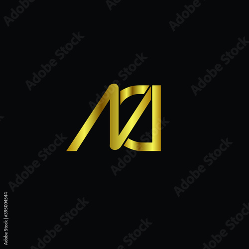 Free Download Creative Professional Trendy and Minimal Letter ND Logo Design in Black and Gold Color, Initial Based Alphabet Icon Logo in Editable Vector Format - GFXLoad